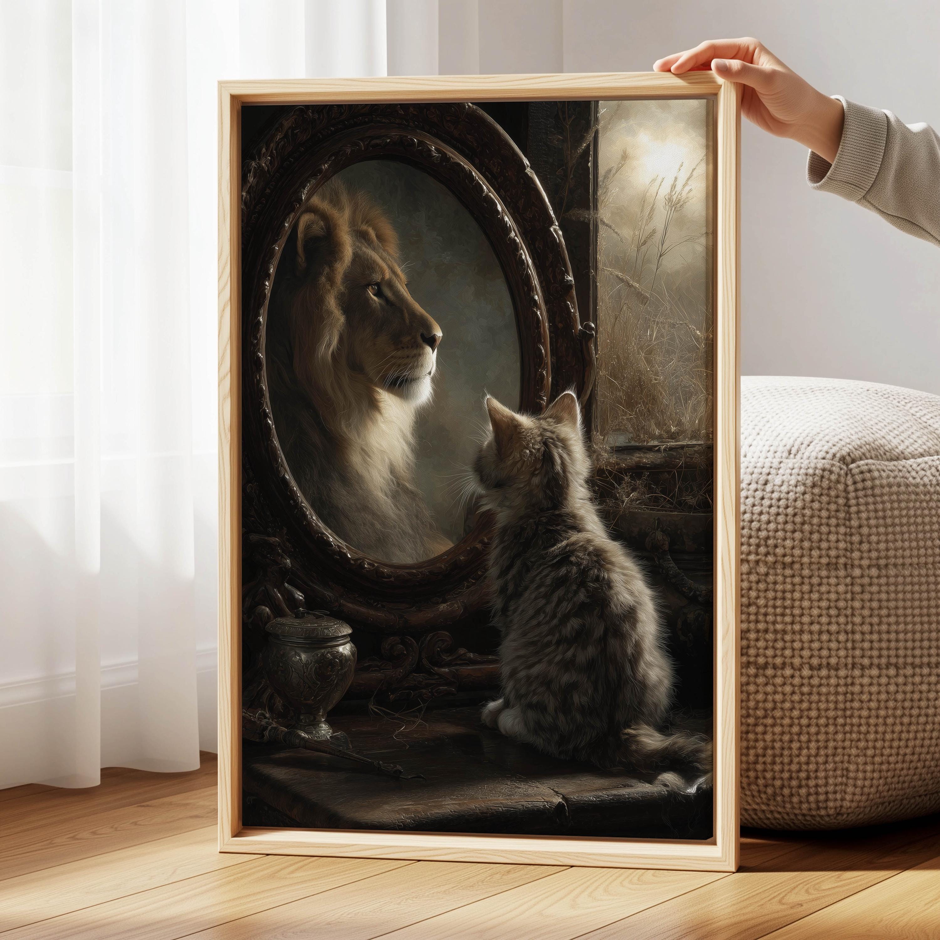 Cat mirror lion - Etsy 日本