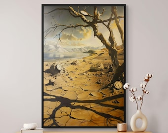 Melting Clocks Wall Art – Salvador Dali Inspired Surrealist Canvas Print for Timeless Home Decor