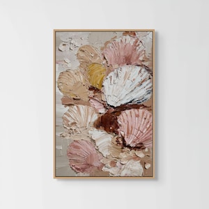 Abstract Impasto Wall Art – Neutral Tones Extra Large Canvas Print for Bathroom Decor
