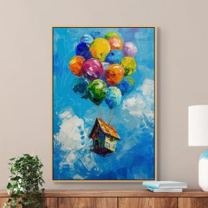 Arte de casa con globos de colores: lienzo con un toque divertido para una decoración divertida.
