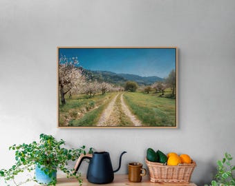 Stampa su tela "Primavera Prato" - Stampa rustica della natura per l'arredamento del soggiorno