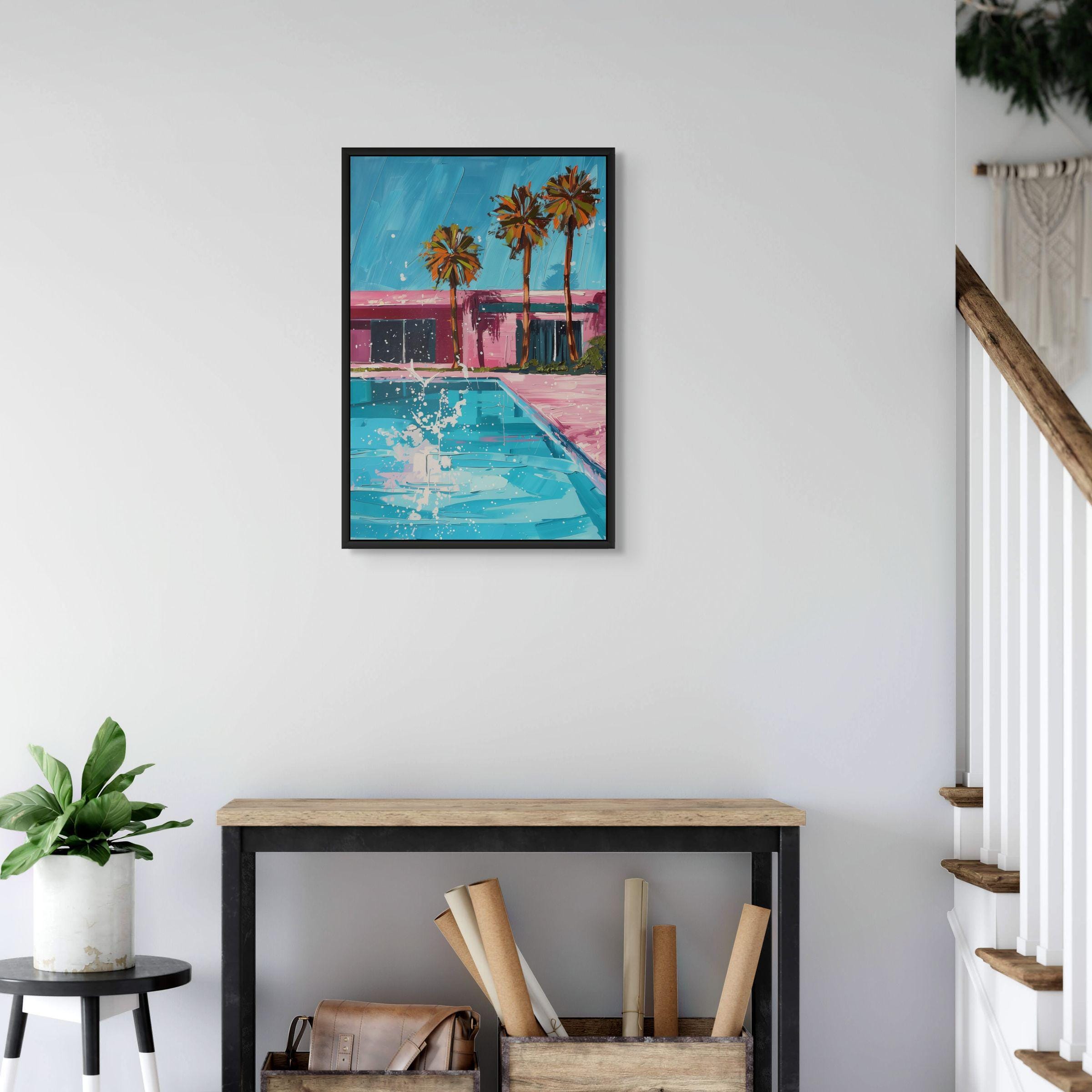 Vintage Poster David Hockney Art Print Tentoonstelling Canvas Schilderij Abstract Kunstwerk Muur Foto 'S voor Woonkamer Decor 70x90 cm (28x35in) met frame