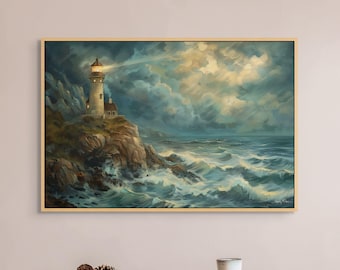 20 Hand Painted Art Thomas Kinkade Style, Original Lighthouse Wall