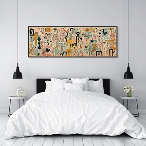 Keith Haring Inspired Abstract Wall Art – Playful Modern Canvas for Living Room image 5