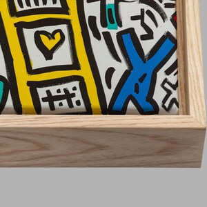 Keith Haring Inspired Ladder Canvas – Colorful Pop Art Wall Decor for Creative Room image 2