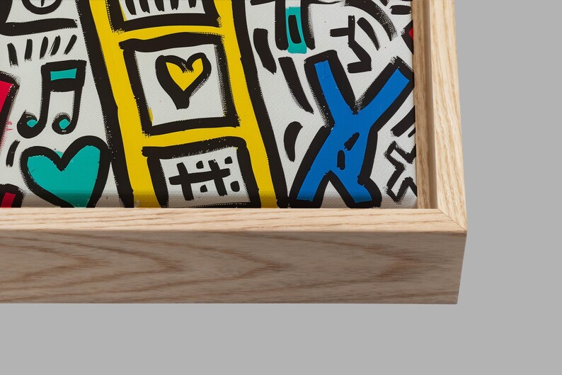 Keith Haring Inspired Ladder Canvas – Colorful Pop Art Wall Decor for Creative Room image 2