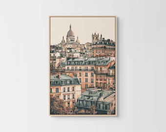 モンマルトル パリ 水彩画：サクレ・クール寺院 秋の街並み - Etsy 日本