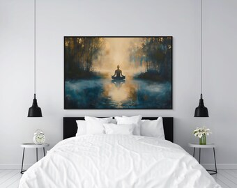Zen Stillness Wall Art – Tranquil Meditation Canvas for Yoga or Mindful Room Decor