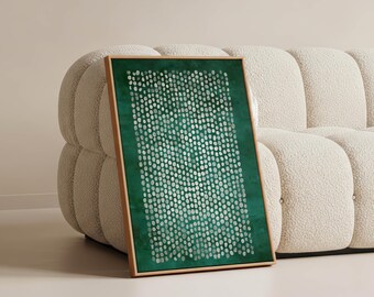 Organic Spot Grid Canvas Print – Wabi Sabi Style Artwork for Serene Bedroom Decor