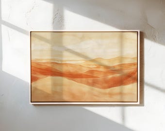 Minimalist Desert Canyon Canvas Print, Boho Rustic Decor