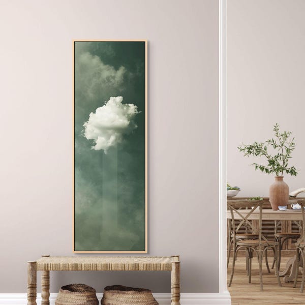Tall Cloud Canvas Art – Vertical Wall Hanging for Modern Hallway or Zen-Inspired Decor