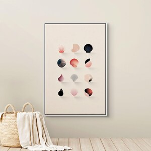 Bohemian Shell Canvas Art – Coastal Print for Bathroom Decor