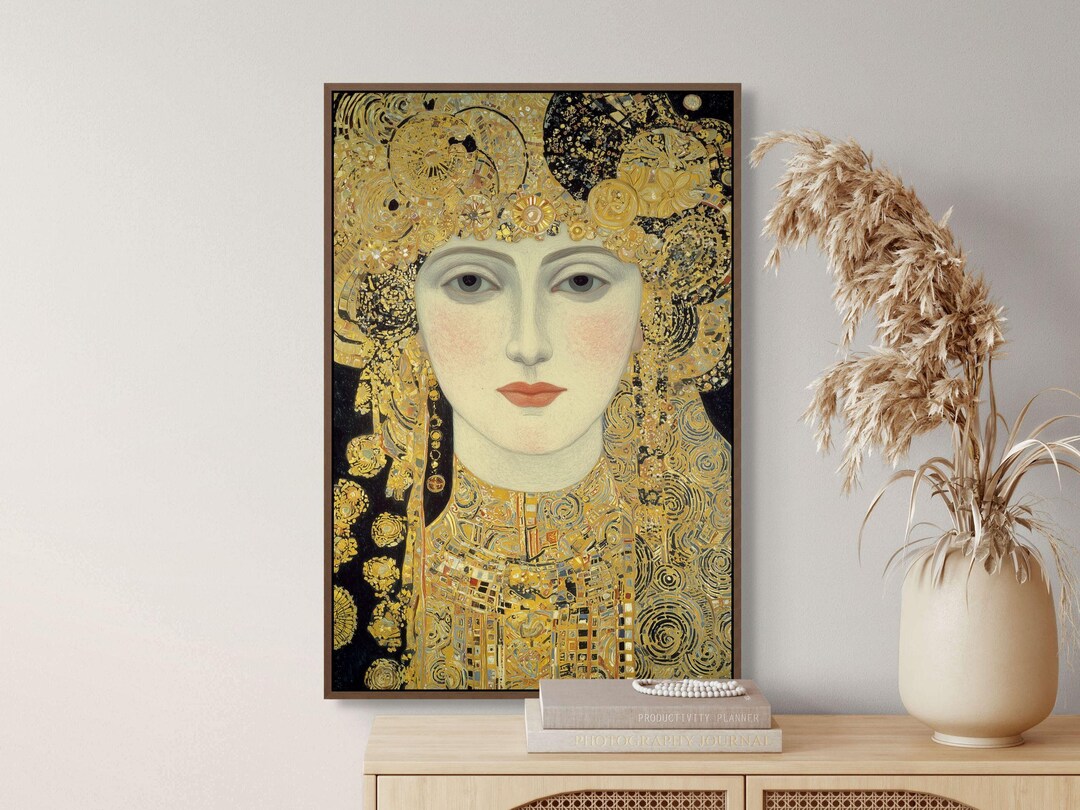 Klimt Golden Woman Portrait Canvas – Art Nouveau Style Print for ...