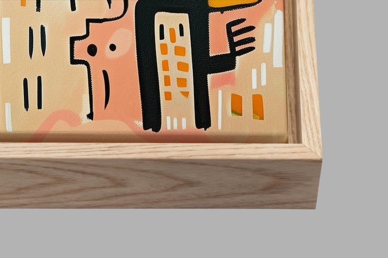 Keith Haring Inspired Abstract Wall Art – Playful Modern Canvas for Living Room image 2