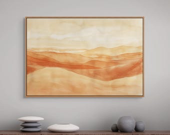 Minimalistischer Desert Canyon Leinwanddruck, Boho Rustikales Dekor