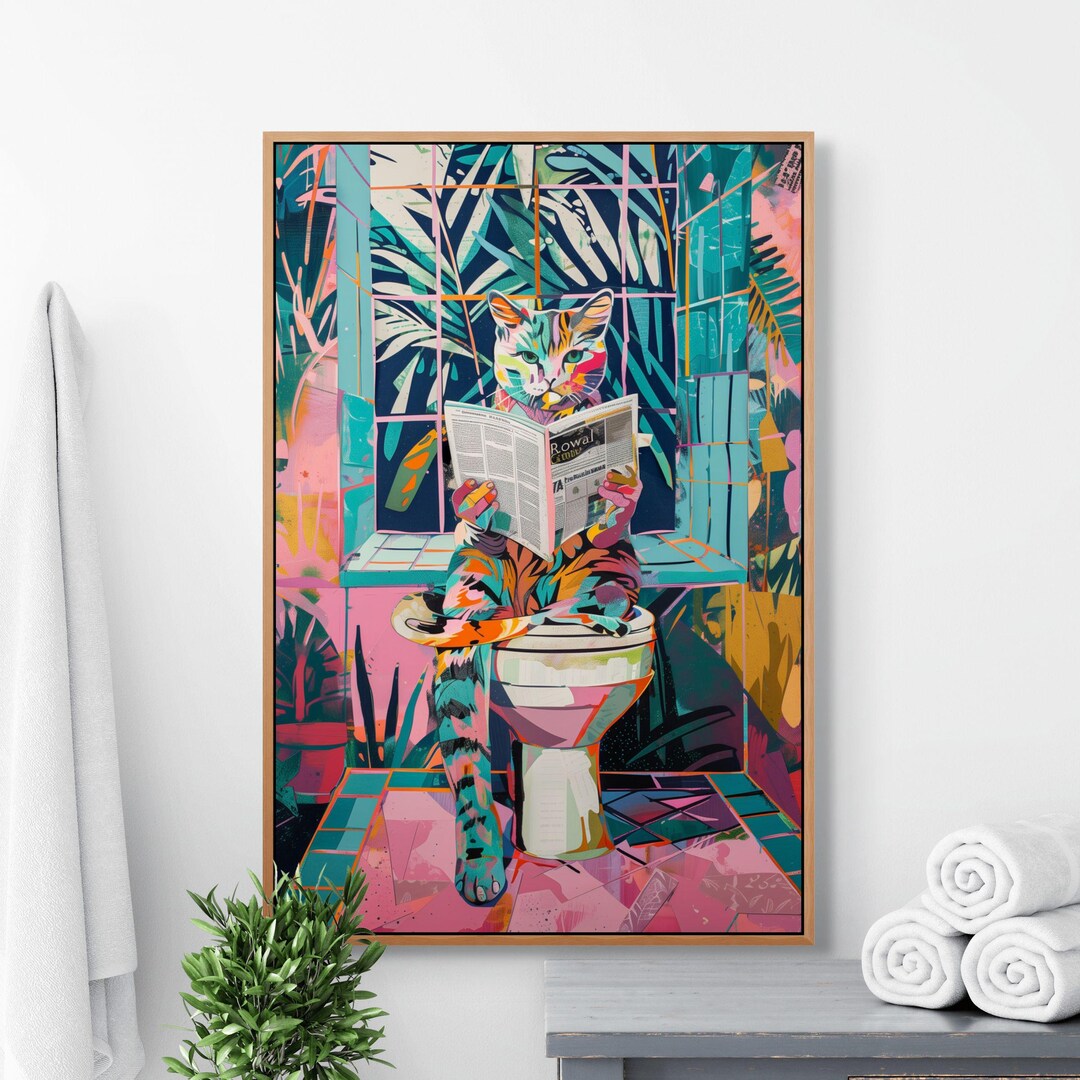 Henri Matisse Style Fauvism Cat Canvas Print – Funny Bathroom Wall Art ...