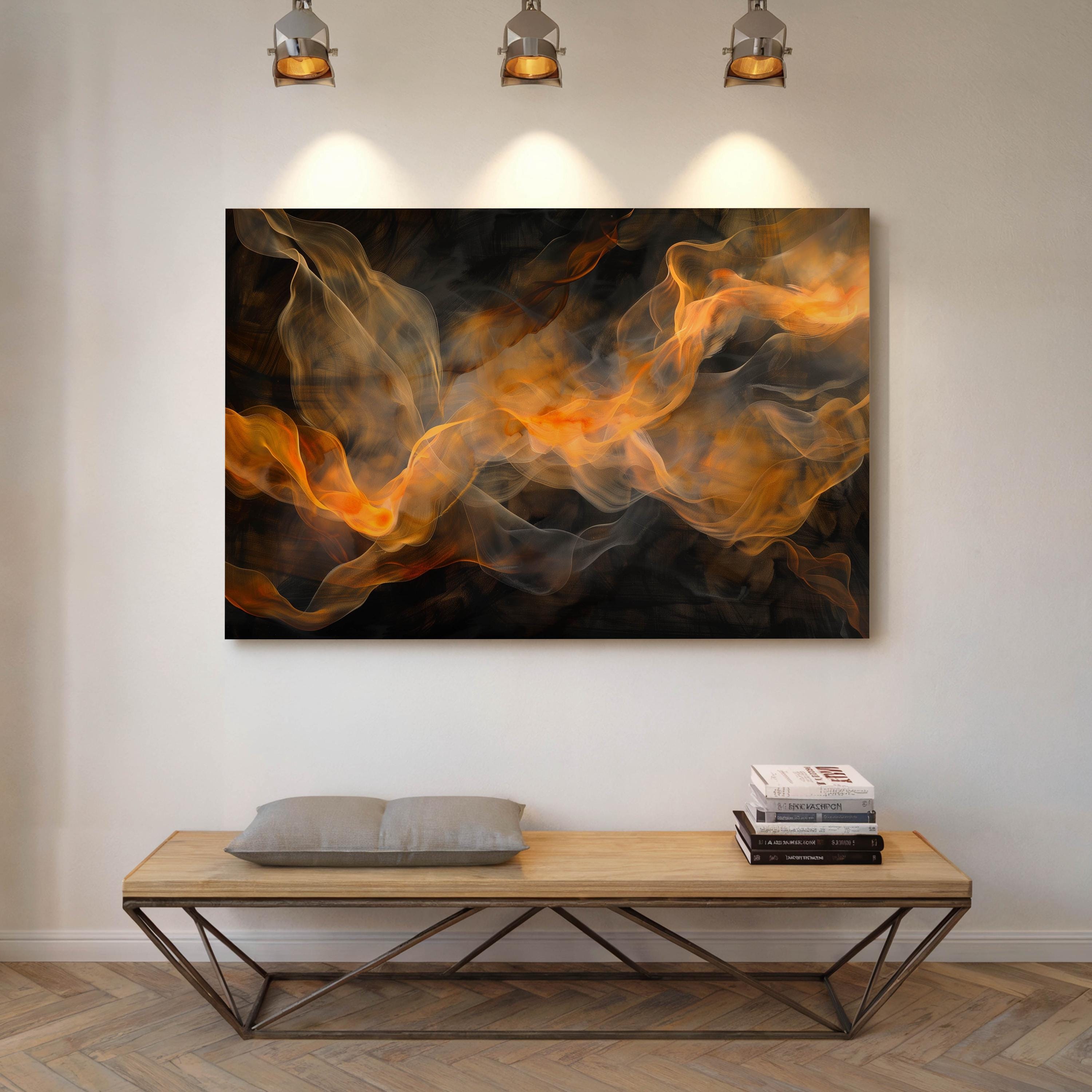 Abstract Fire Flow Art – Modern Energy Canvas Print for Bold Wall