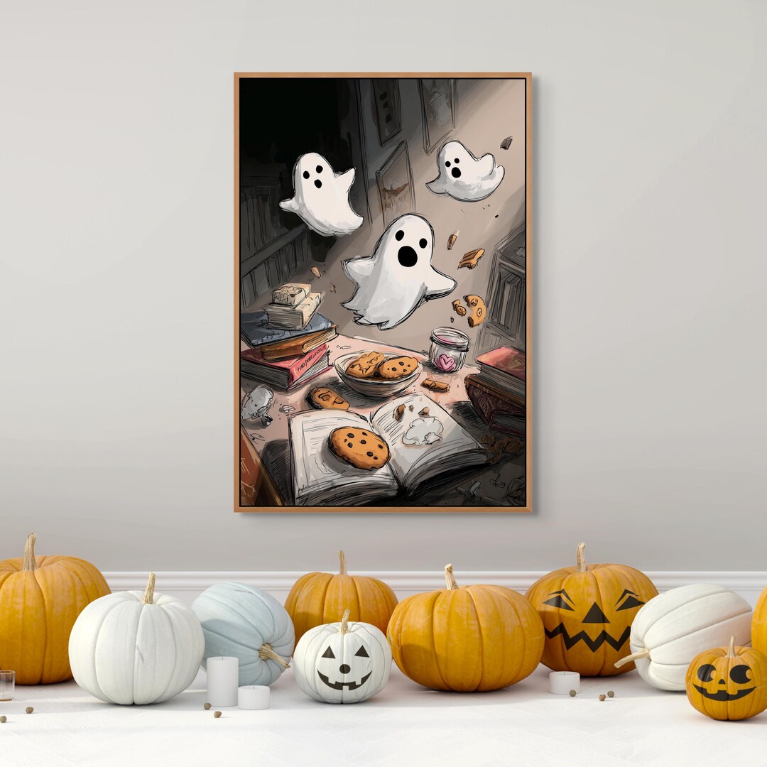 Kawaii Ghost Print: Spooky Cozy Room Decor - Halloween Wall Art - Etsy
