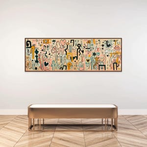 Keith Haring Inspired Abstract Wall Art – Playful Modern Canvas for Living Room image 4