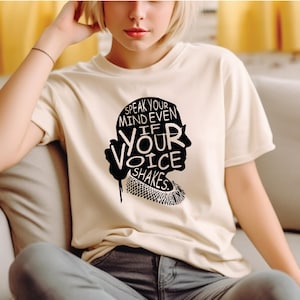Feminist Decal, Political Sticker, Bumper Sticker,Speak Your Mind Even If Your Voice Shakes Sticker, RBG Quote Decal, Women&#39;s Rights