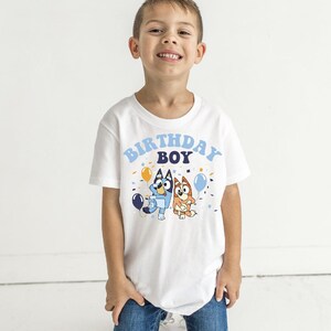 Blue Dog Birthday Boy Shirt Custom Shirt Birthday Boy Tee Cartoon Birthday Shirt Baby Boy Tee Birthday Party Shirt Funny Shirt Toddler Tee
