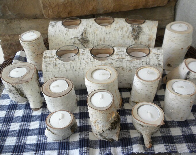 White Birch Candle Holders Perfect for Weddings Centerpieces - Etsy