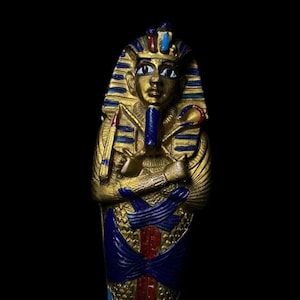 Handmade Egyptian King Tut Coffin Statue - Art Decor