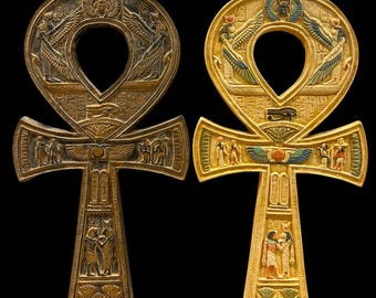 Ankh Key of Life Bundle: Ancient Egyptian Stone Statue - Handmade Egyptian Gifts - Museum Replica