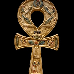 Handmade Egyptian Ankh Key of Life Statue: Ancient Art Decor