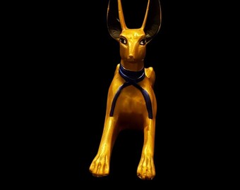 Handmade Stone Anubis Statue: Egyptian Art Decor