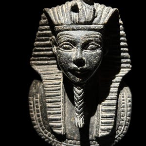 King Tut Mask Statue: Granite Egyptian Pharaoh Art Decor