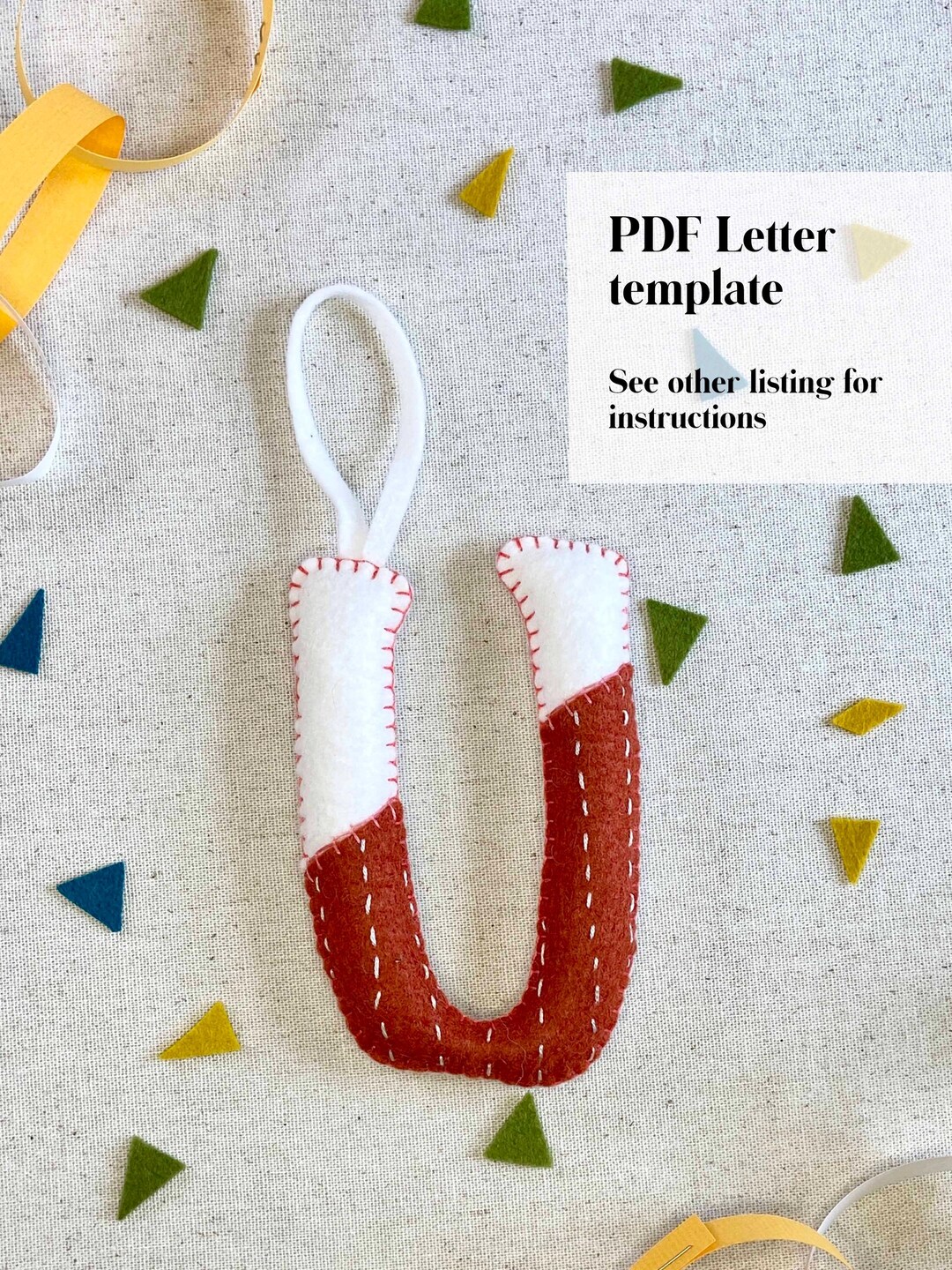 Felt Letter U Template PDF DIY Ornament and Banner Pattern Etsy