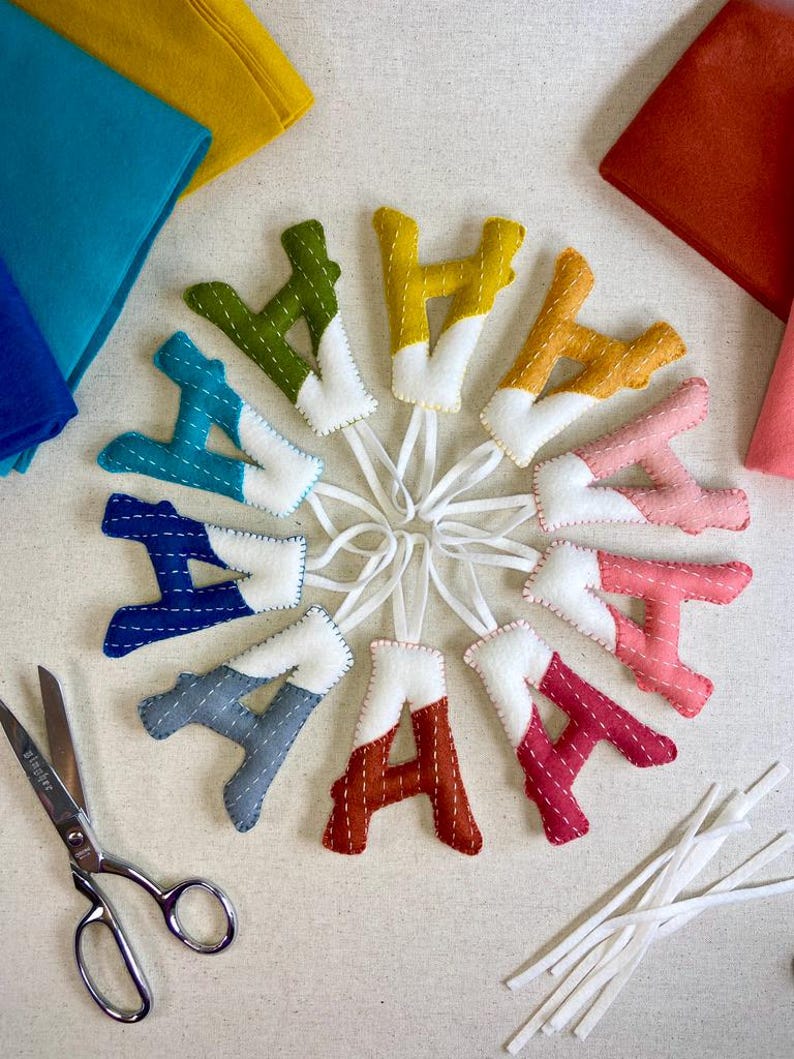 Felt Ribbon Template Felt Alphabet Template PDF: DIY Letter Ornament and Banner or Garland ...