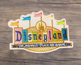 Retro Happiest Park Marquee Iron-On Embroidered Patch