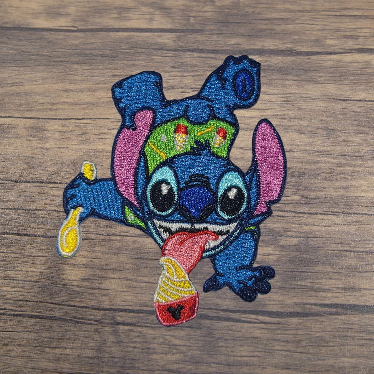 Blue Alien Sweet Treat Iron-On Embroidered Patch