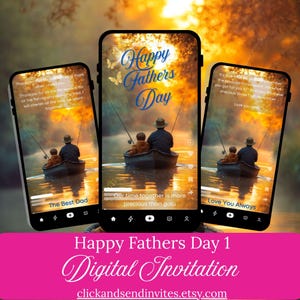 Digitale Nachricht zum Vatertag: Durchdachte digitale Notiz für Papa, lassen Sie Papa wissen, dass Sie sich interessieren. Virtuelle Vatertagsgruß. DM001