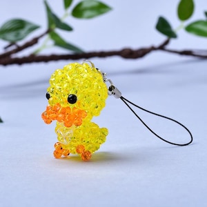 Handmade Duck Keychain, Bag Charms Keychain,Car Keyring,Cell phone Chain,Hand-Woven Chain,Lucky Purse Charms.Gift to Friend,Family