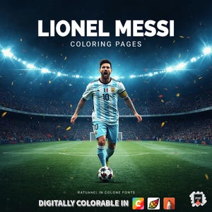 Lionel Messi Coloring Book: Soccer Star Printable Art (PDF Download A4/Letter)