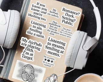 Audiobook Vol. 2 Dark Romance Digital Sticker Sheet | Digital Planners Journals | Printable Book Sticker Set | Book Besties | Sexy Stickers