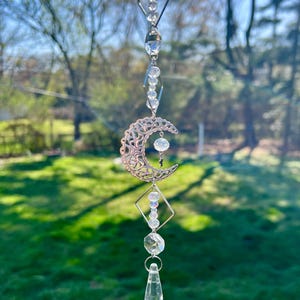 Silver Suncatcher, Crystal suncatcher, rainbow maker, prisms, suncatcher, healing crystals
