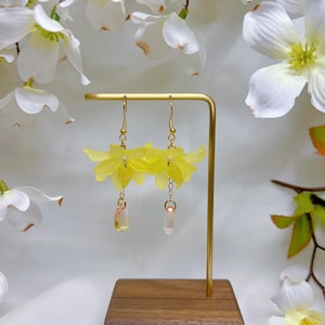 Large Floral Teardrop Earrings Lily of the Valley Fairy Flower Dangle Earrings Bell Wedding Earrings Bridal Jewelry bridesmaid gift