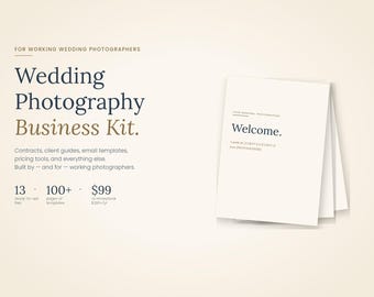 Bundel contractsjabloon huwelijksfotografie | Fotograaf Business Kit | Welkomstgids voor klanten | E-mailsjablonen | Prijscalculator