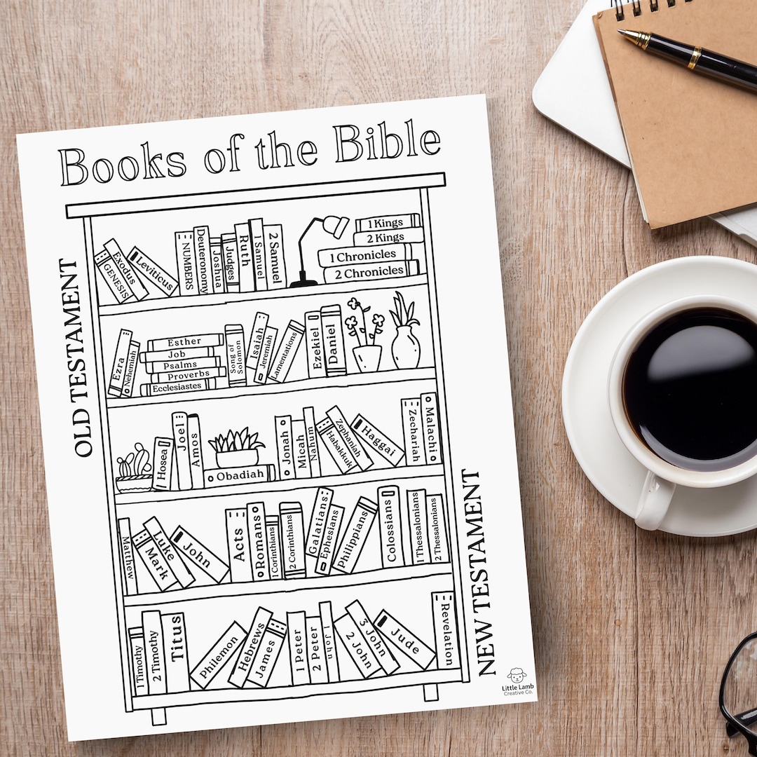 Books of the Bible Tracker: Bookshelf Chart, Bible Study Printable (PDF ...