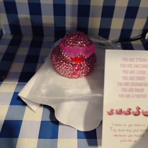 Neues schönes handgemachtes Brustkrebsbewusstseinsstrassstein-Geschenkset