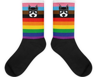 BadPups Progress Pride Colours Puppy Play-sokken - LGBTQ+ Puppy Pride | Cadeaus