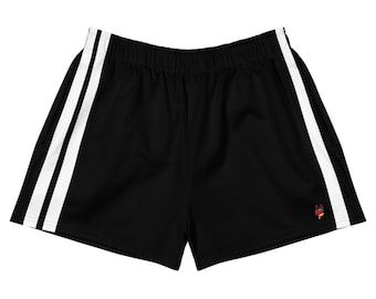 BadPups, uniseks atletische gestreepte short - wit