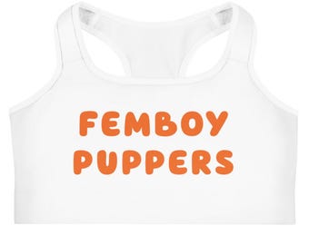 Femboy Puppers-sportbeha - wit