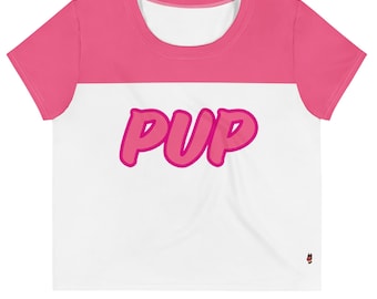 BadPups Pup crop-top T-shirt - roze
