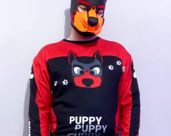 BadPups PUPPY Play-sweater met lange mouwen - rood