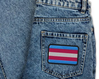 Transgender Pride-vlag geborduurde patch: opnaaien/opstrijken/opprikken | Trans Pride